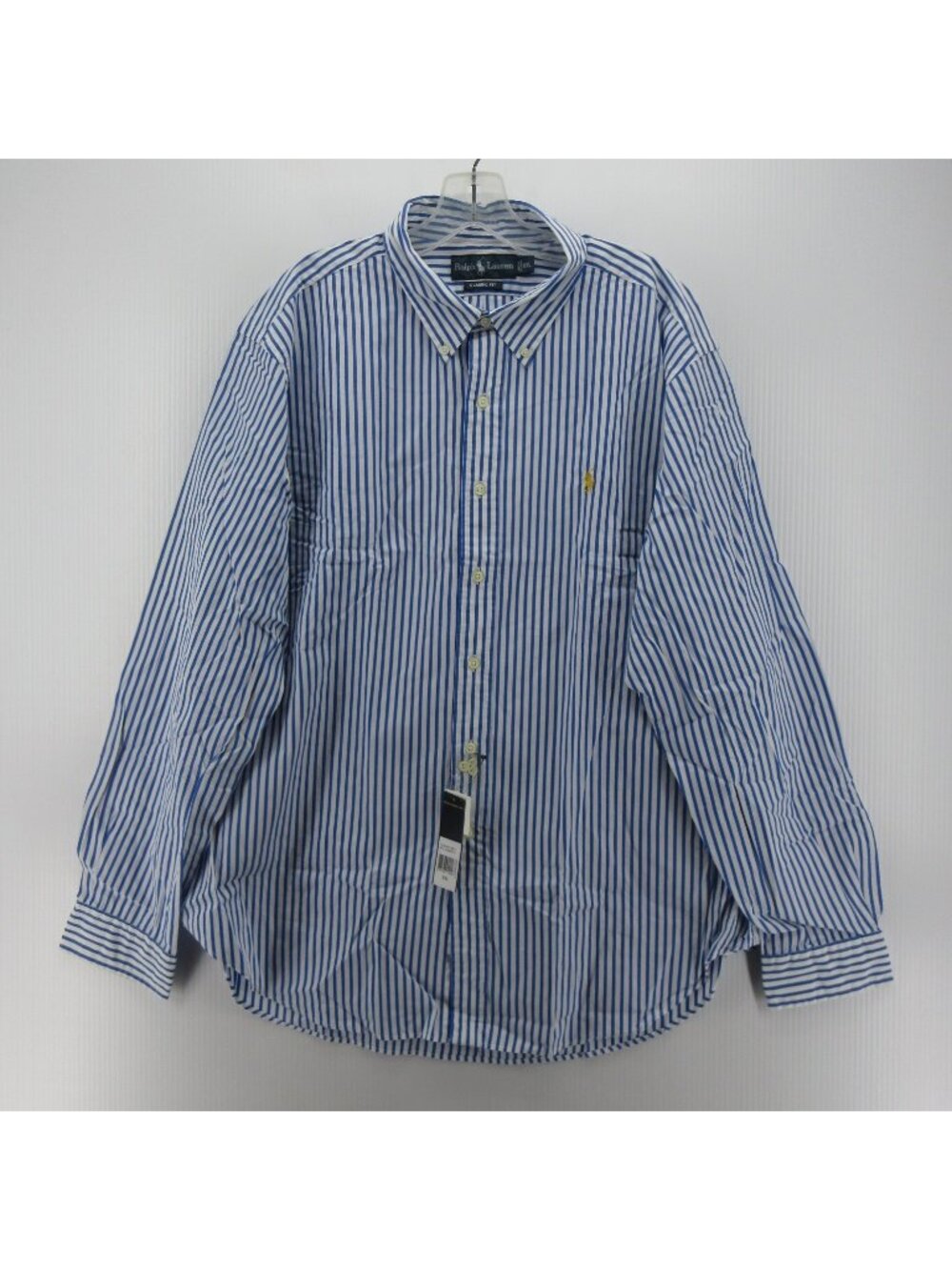 Ralph Lauren Shirt XXL White Striped Classic Fit Button Down Woven Pony